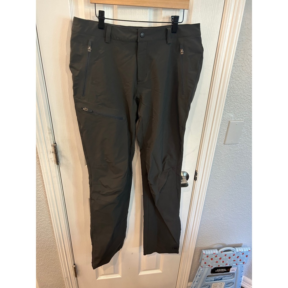REI Hiking Pants Dark Gray Softshell Zip Ankle Outdoor Trail Trousers Womens‎ 10